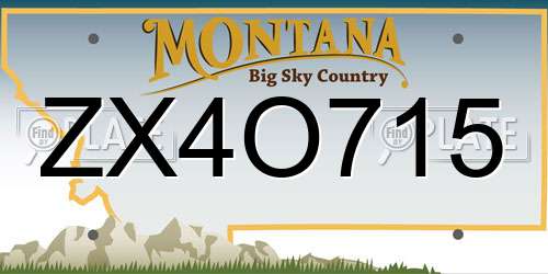 ZX4O715 Montana License Plate
