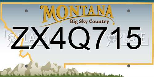 ZX4Q715 Montana License Plate