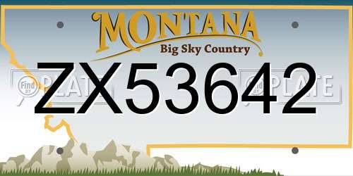 ZX53642 Montana License Plate