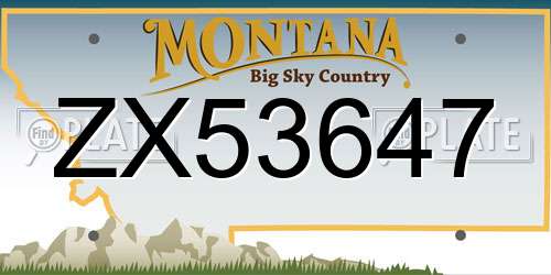 ZX53647 Montana License Plate