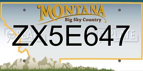 ZX5E647 Montana License Plate