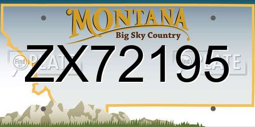 ZX72195 Montana License Plate