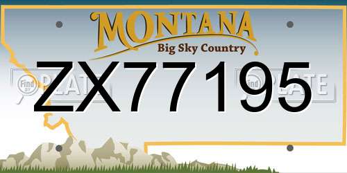 ZX77195 Montana License Plate