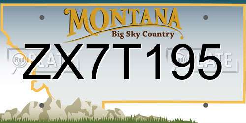 ZX7T195 Montana License Plate