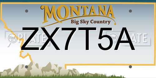 ZX7T5A Montana License Plate