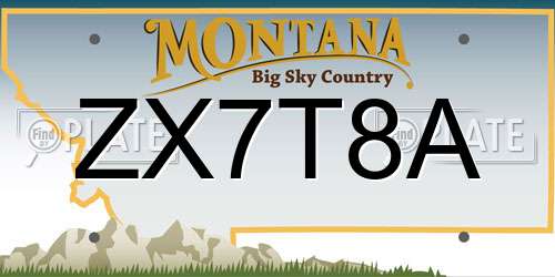 ZX7T8A Montana License Plate