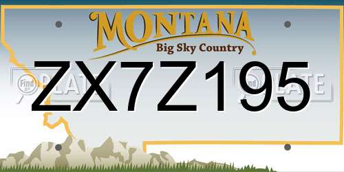 ZX7Z195 Montana License Plate