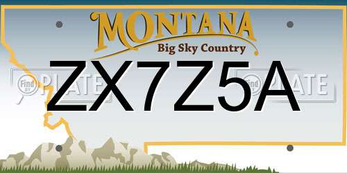 ZX7Z5A Montana License Plate