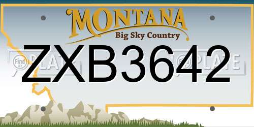 ZXB3642 Montana License Plate
