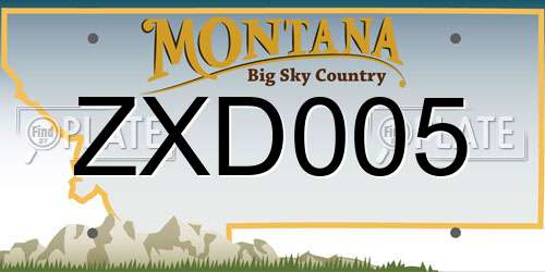 ZXD005 Montana License Plate