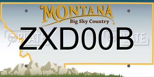 ZXD00B Montana License Plate