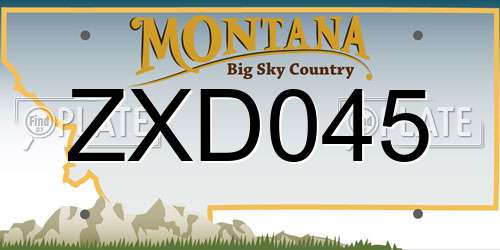 ZXD045 Montana License Plate