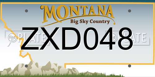 ZXD048 Montana License Plate