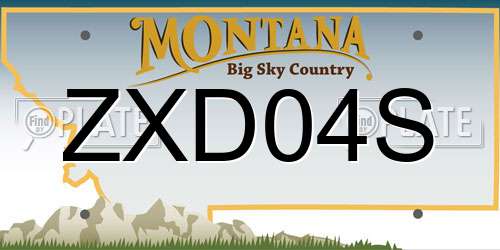 ZXD04S Montana License Plate