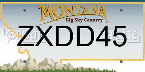 ZXDD45 Montana License Plate