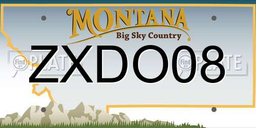 ZXDO08 Montana License Plate