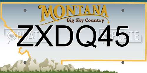 ZXDQ45 Montana License Plate