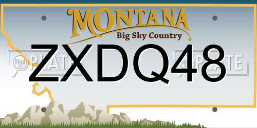 ZXDQ48 Montana License Plate