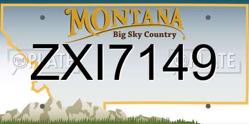 ZXI7149 Montana License Plate