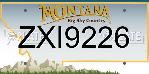 ZXI9226 Montana License Plate