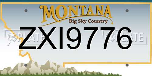 ZXI9776 Montana License Plate