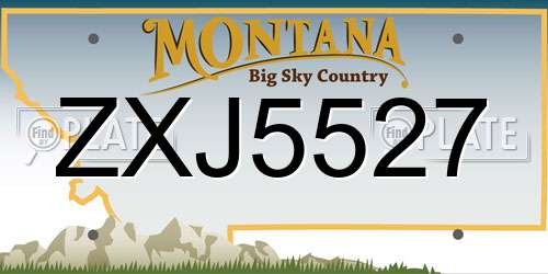 ZXJ5527 Montana License Plate