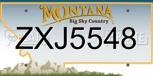 ZXJ5548 Montana License Plate