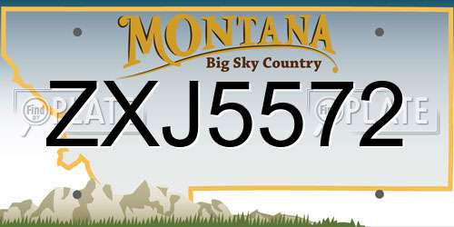ZXJ5572 Montana License Plate