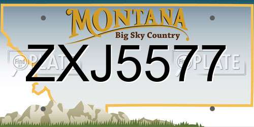 ZXJ5577 Montana License Plate