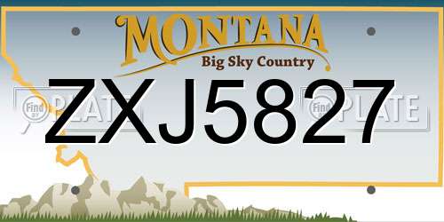 ZXJ5827 Montana License Plate