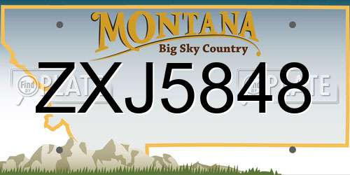 ZXJ5848 Montana License Plate