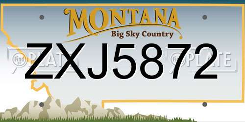 ZXJ5872 Montana License Plate