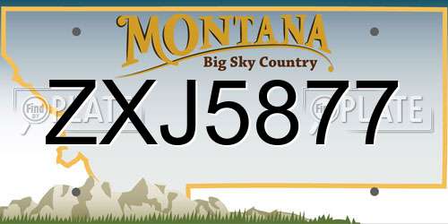 ZXJ5877 Montana License Plate