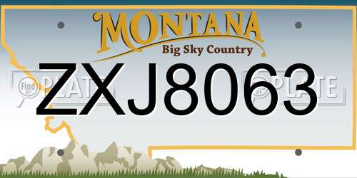 ZXJ8063 Montana License Plate