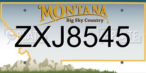 ZXJ8545 Montana License Plate