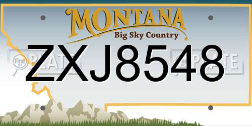 ZXJ8548 Montana License Plate