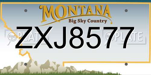 ZXJ8577 Montana License Plate