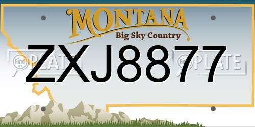 ZXJ8877 Montana License Plate