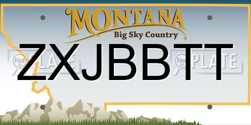 ZXJBBTT Montana License Plate