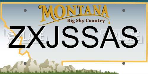 ZXJSSAS Montana License Plate