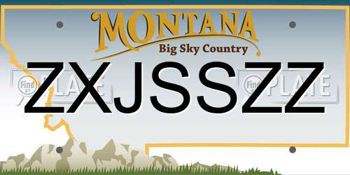 ZXJSSZZ Montana License Plate