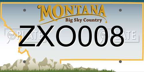 ZXO008 Montana License Plate