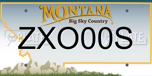 ZXO00S Montana License Plate