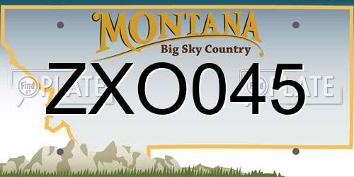 ZXO045 Montana License Plate
