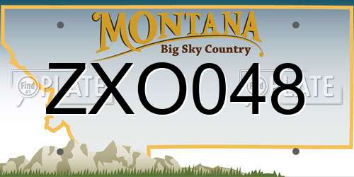ZXO048 Montana License Plate