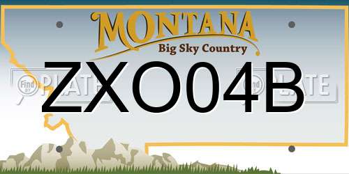 ZXO04B Montana License Plate