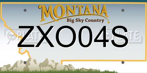 ZXO04S Montana License Plate