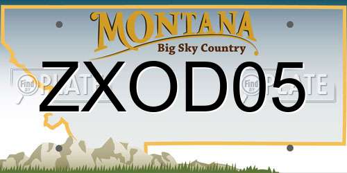ZXOD05 Montana License Plate