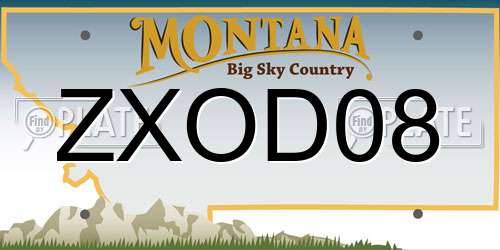 ZXOD08 Montana License Plate