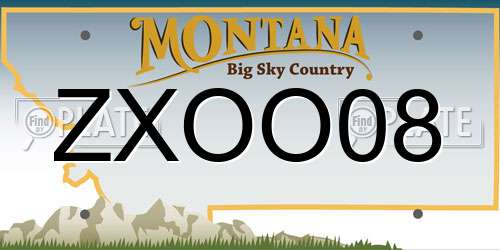ZXOO08 Montana License Plate